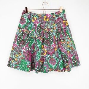 Lily Pulitzer Claire Skirt Printed Taff Style 66184 Silk Cotton Skirt Size 4